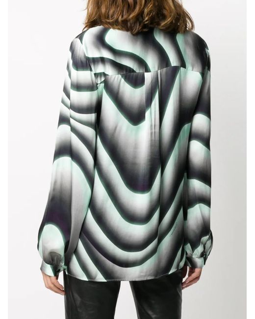 Just Cavalli Green Illusional Print Shirt
