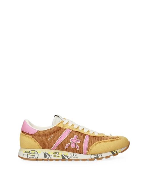 Premiata White Lucy Panelled Sneakers