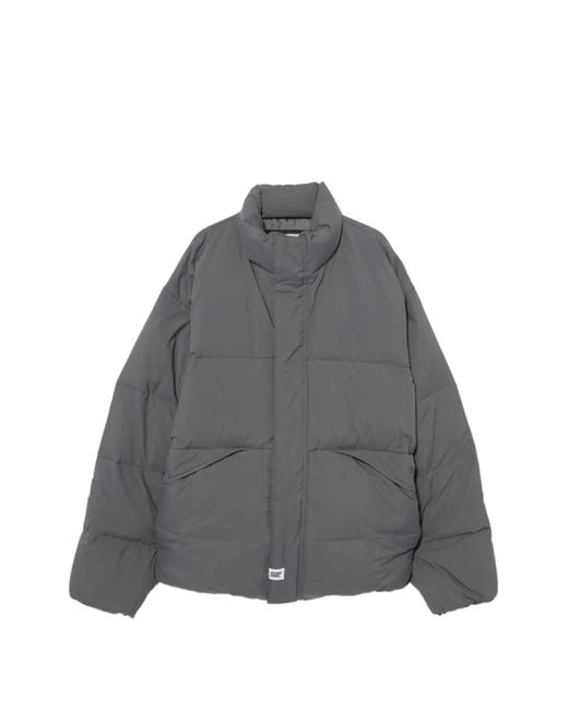Neighborhood Gray Logo-Embroidered Padded Jacket for men