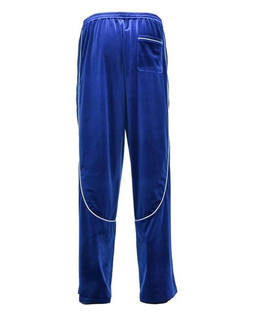 BREATH Blue Script Logo Piping Track Pants for men