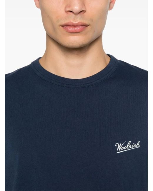 Woolrich Blue Logo T-Shirt for men