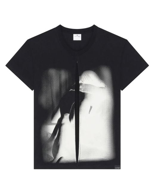 Courreges Lovers Katoenen T-Shirt Verfraaid Met Rits in het Black voor heren