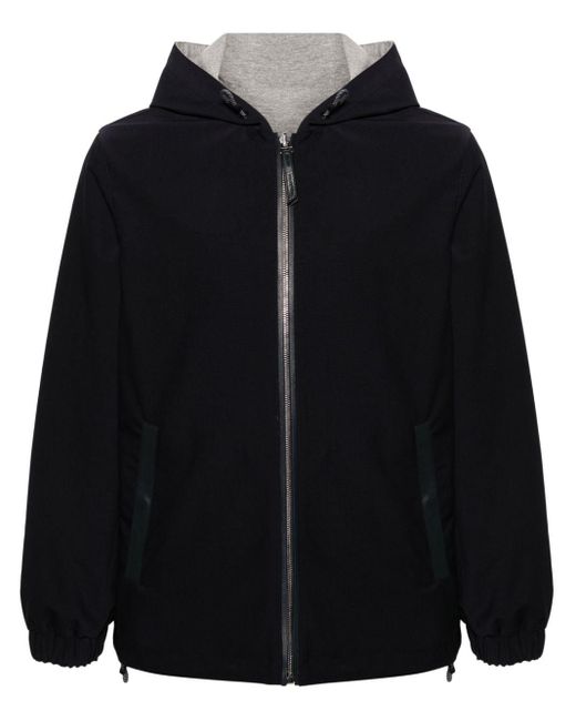 Yves Salomon Black Zip-up Hooded Jacket for men