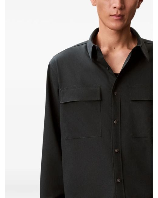 Calvin Klein Black Flap-Pocket Shirt Jacket for men