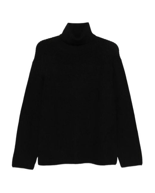 P.A.R.O.S.H. Black Lady Blum Roll-Neck Wool Sweater