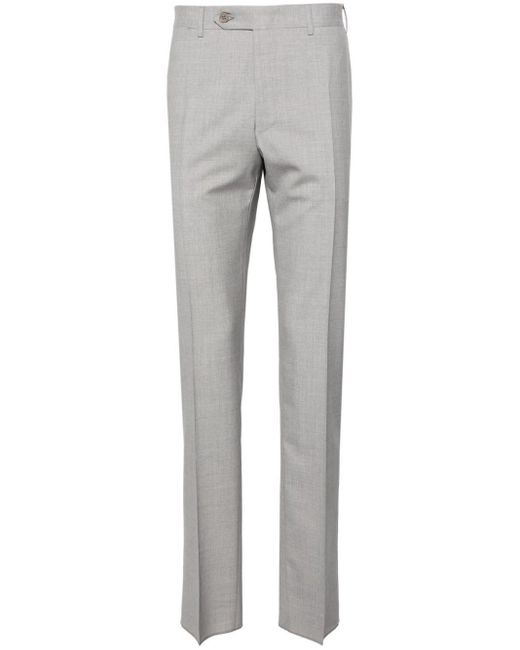 Canali Wollen Pantalon Met Toelopende Pijpen in het Gray voor heren