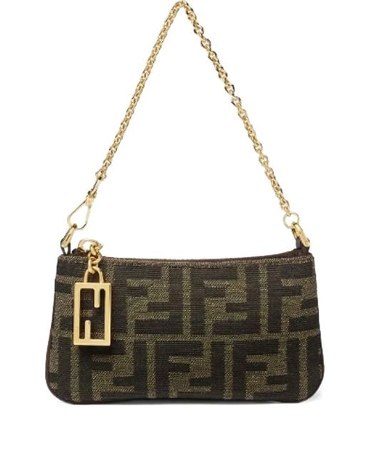 Pouch Baguette Mini di Fendi in Metallic