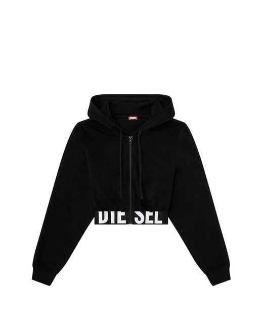 DIESEL Black Cropped Hoodie