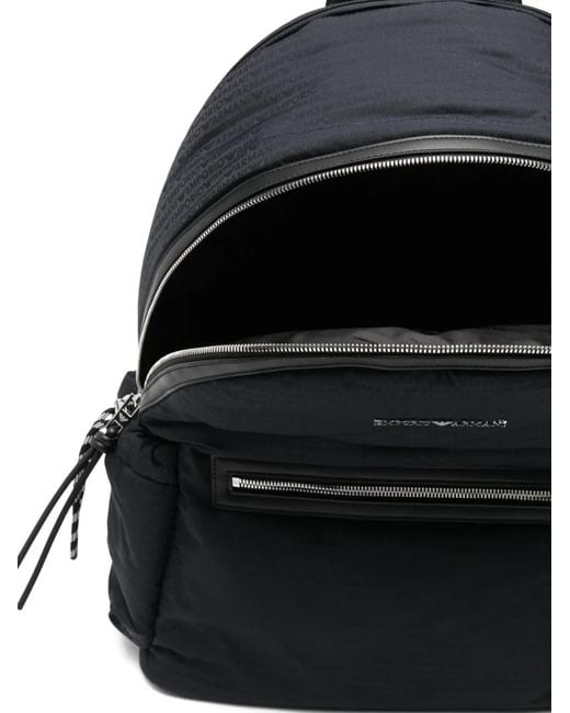 Emporio Armani Black Sac À Dos À Logo En Jacquard for men