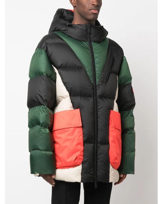 DSquared² Green Colour-Block Panelled Padded Jacket for men