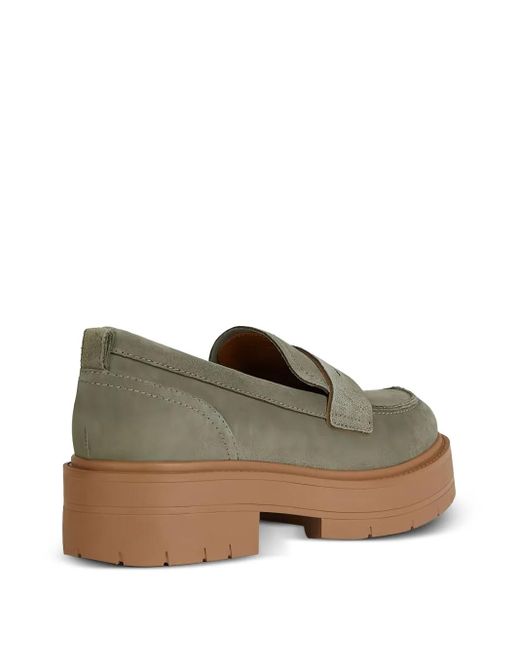 Geox Brown Penny Platform Loafers