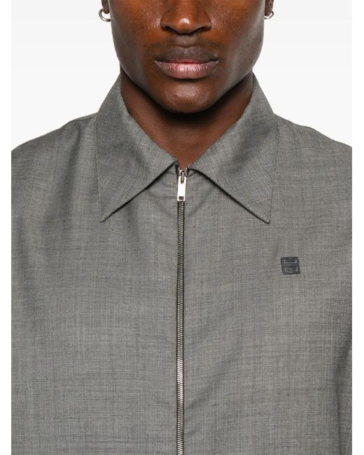 Givenchy Gray 4G-Motif Wool Shirt for men