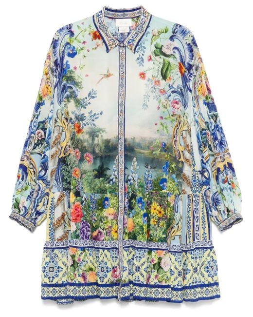 Camilla Blue Printed Mini Dress