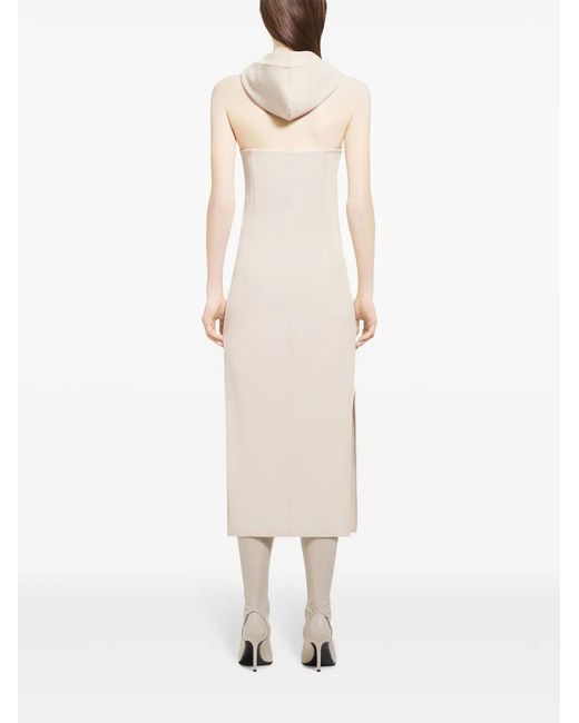 Courreges White Hooded Polyurethane Midi Dress