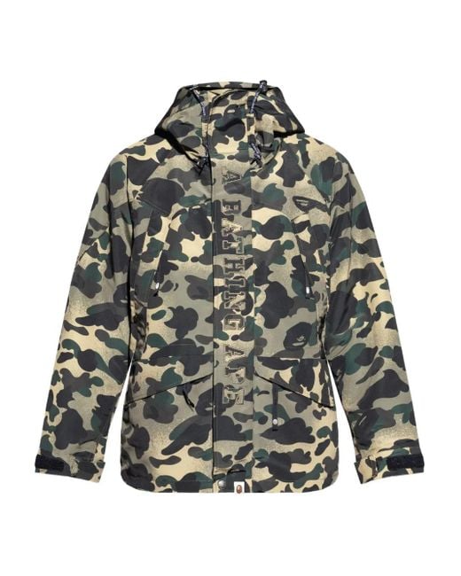 A Bathing Ape Green Camouflage Hooded Jacket for men