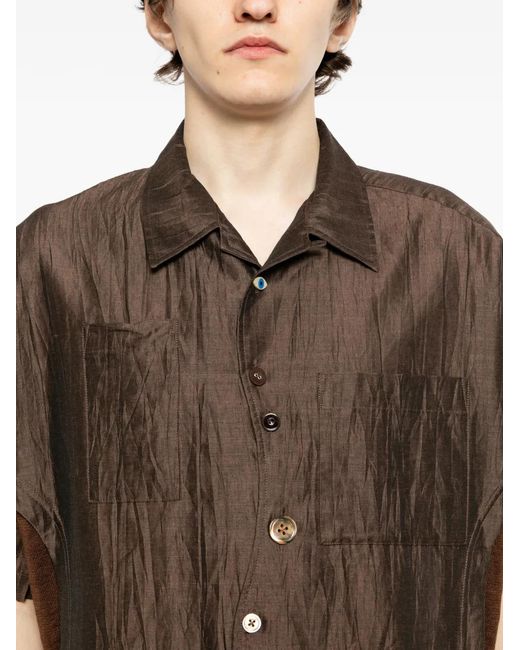 Undercover Brown Short-Sleeve Shirt for men