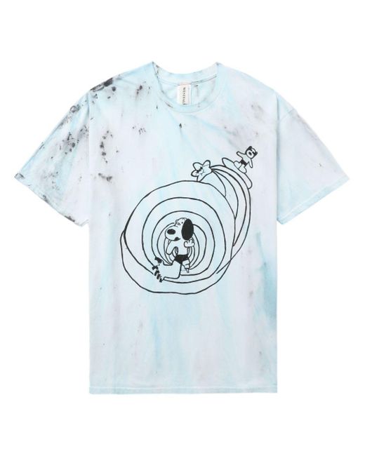 WESTFALL Blue Graphic-print Cotton T-shirt for men