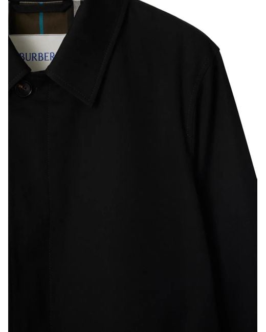 Burberry Black Cotton Trench Coat for men