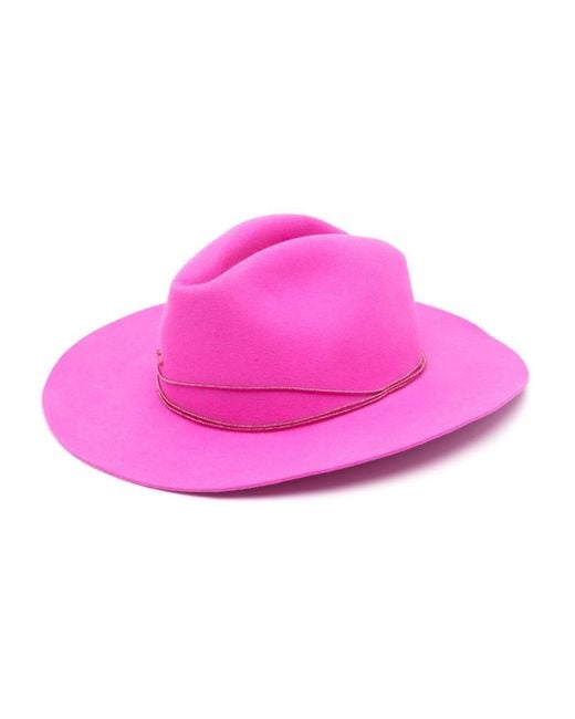 Sombrero fedora de fieltro Borsalino de color Pink