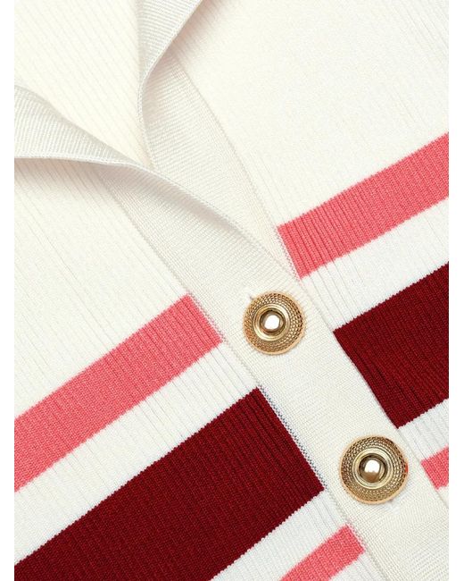 Self-Portrait Red Striped Elasticated Shorts
