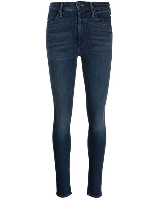 Mother Blue Taillenhohe Skinny-Jeans