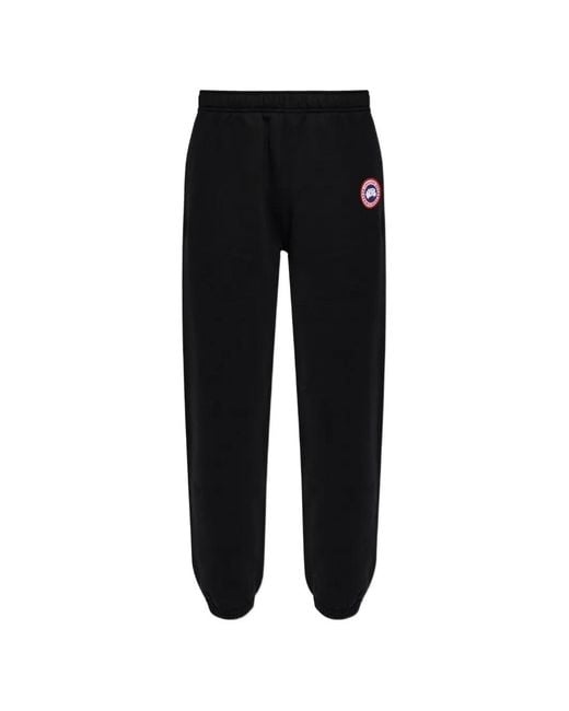 Canada Goose Black Wander Logo-Patch Track Pants