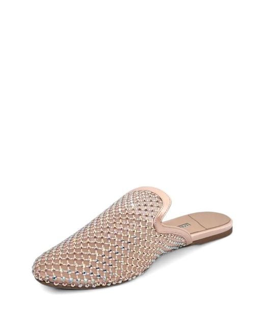 Le Silla Pink Gilda Crystal-Embellished Mesh Mules