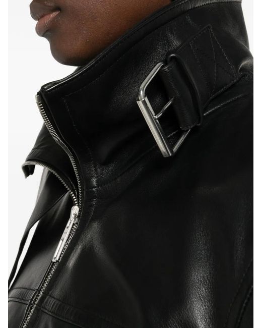 Sportmax Black Leather Jacket