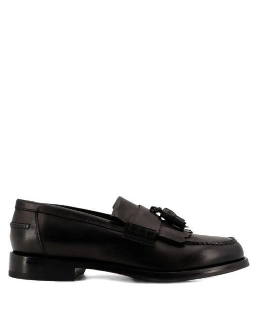 Doucal's Black Tassel-Detail Loafers for men