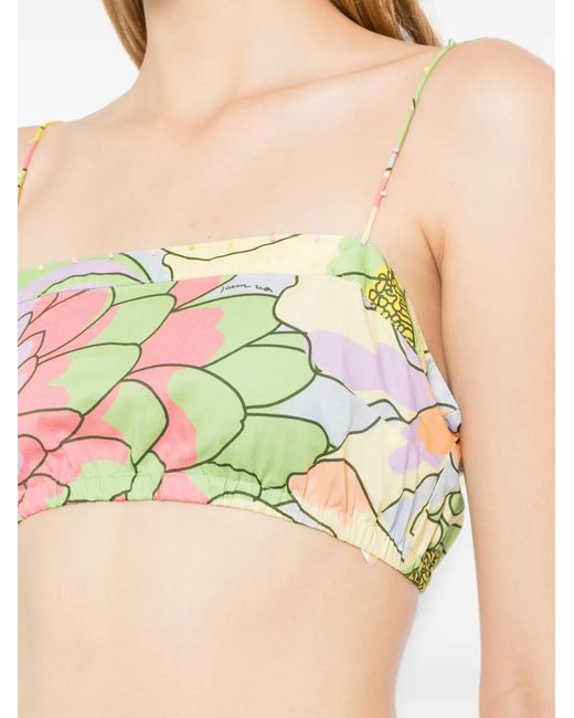 Farm Rio White Spring Affair Beaded Crop Top