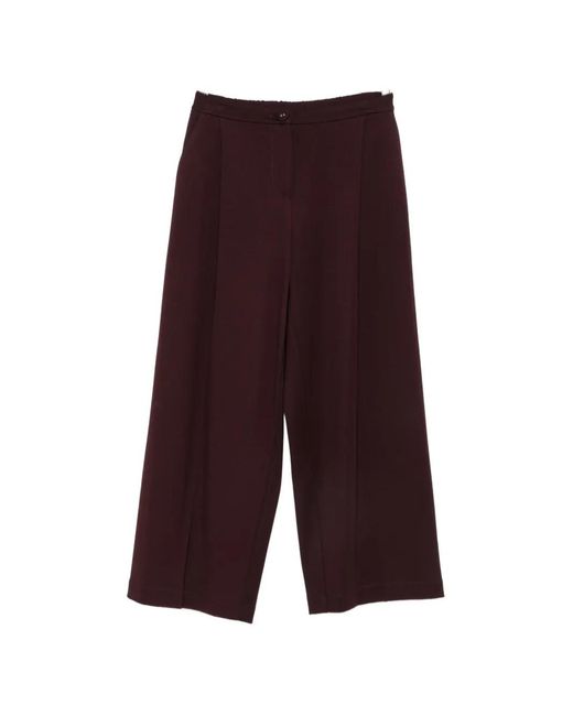 Imperial Purple Pleated Wide-Leg Trousers