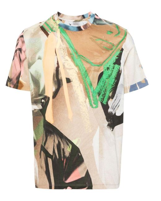 Paul Smith Brown Graphic-print Cotton T-shirt for men