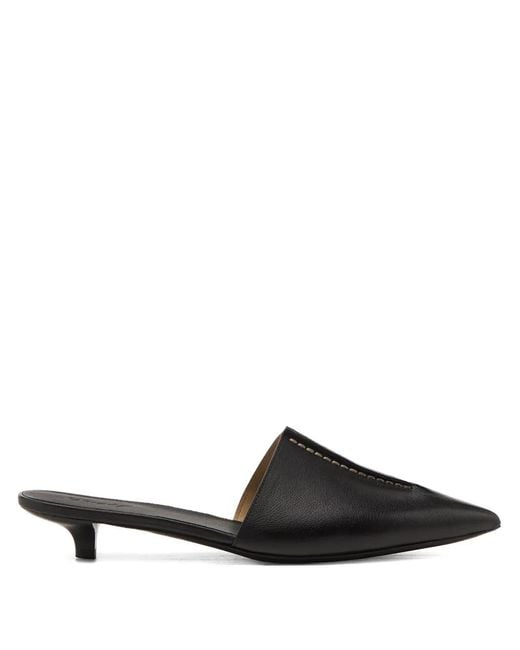 Marsèll Black Spino Pointed Stitching Mules
