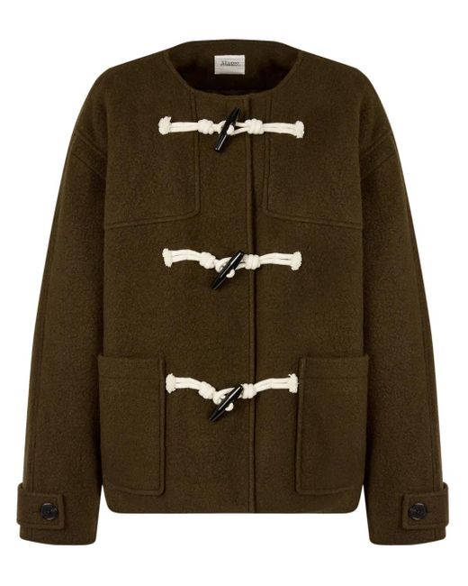 Studio Tomboy X Green Toggle-Fastening Round-Neck Jacket