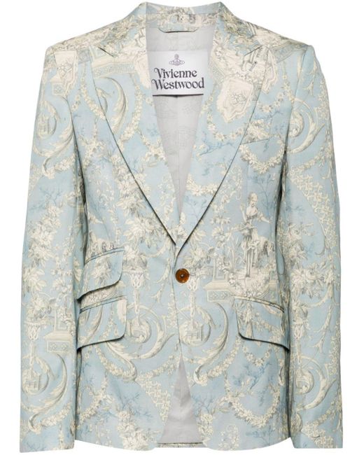 Vivienne Westwood Gray One Button Cotton Blazer for men