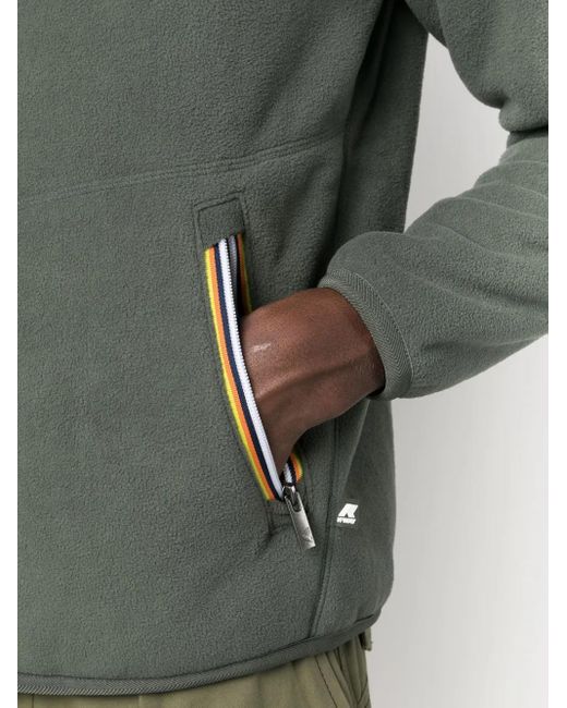 K-Way Gray Reversible Zip-Up Fleece Jacket for men