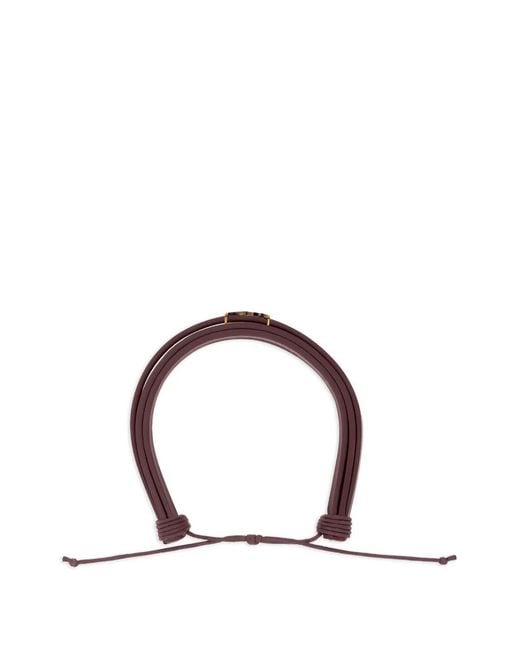 Saint Laurent Brown Cassandre String Bracelet