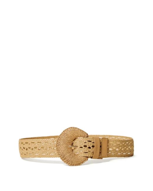 Twinset White Crochet Faux Raffia Belt