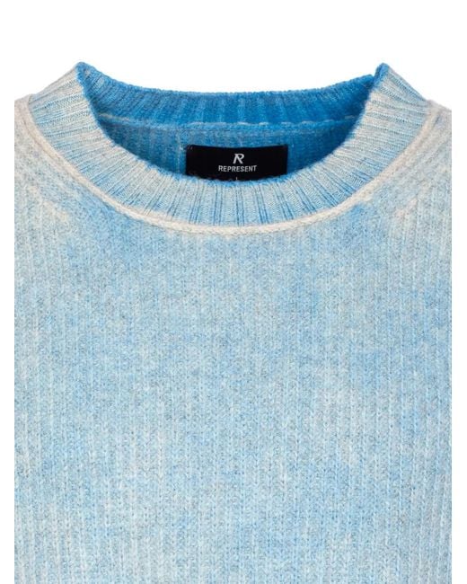 Pull À Effet Usé Represent pour homme en coloris Blue