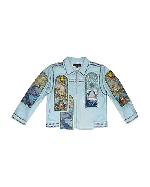 Who Decides War Blue Eternity Leather Jacket for men