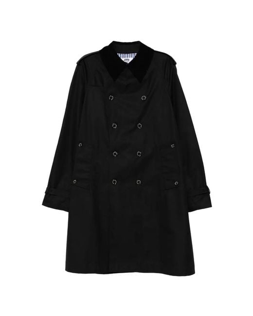 Junya Watanabe Black Back-Vent Double-Breasted Coat for men