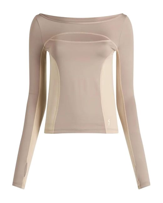 On Shoes Natural Panelled Lg-Sleeve T-Shirt