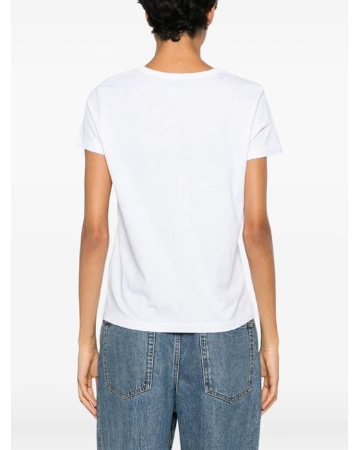 Blauer White Logo-Print Crew-Neck T-Shirt