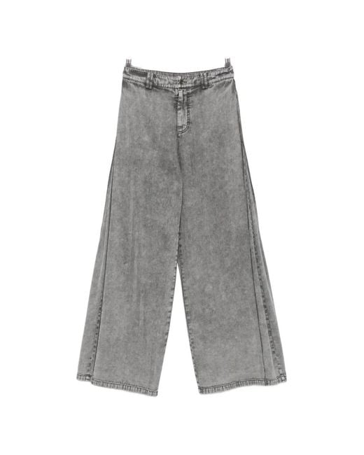 Patrizia Pepe Gray Washed Pleated Trousers