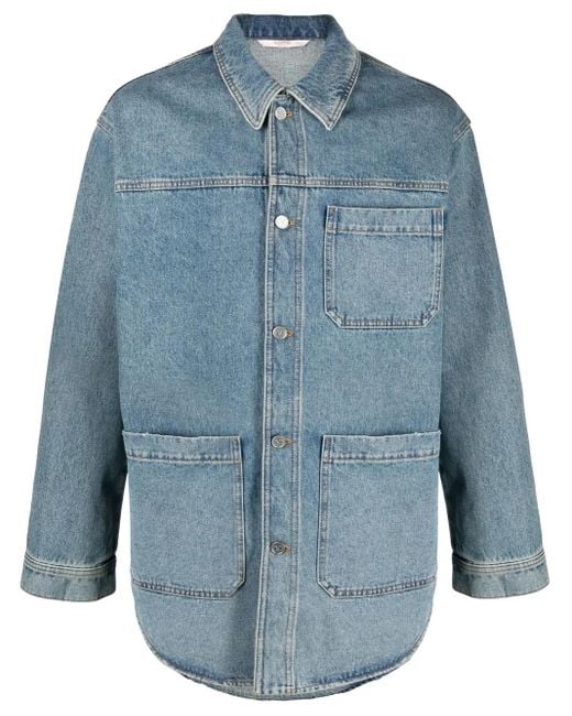 Valentino Garavani Blue Vlogo Signature Denim Shirt for men