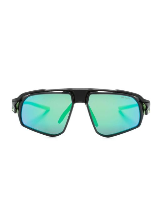 Nike Green Flyfree Biker-style Frame Sunglasses