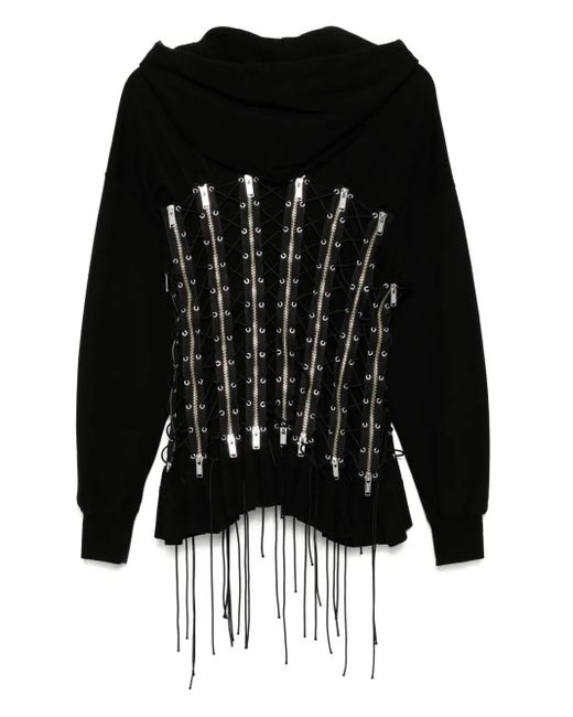 Undercover Black Eyelet Hoodie