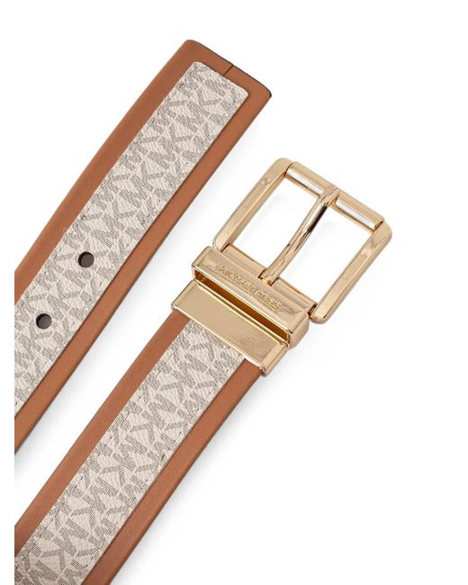 MICHAEL Michael Kors Natural Logo-Monogram Reversible Belt