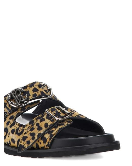 Sandalias con estampado de leopardo Roberto Cavalli de hombre de color Brown