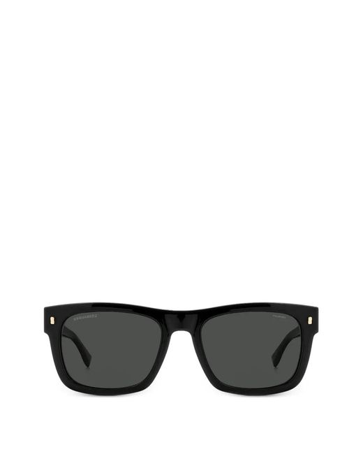 DSquared² Black Clip-On Square-Frame Sunglasses for men